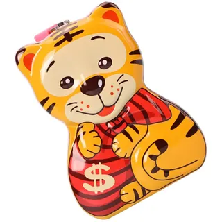 Spardose in Tigerform aus Tinplate für Kinder als Sparglas | 1 Stück, Kreative Tischdekoration für Wohn und Arbeitszimmer, zum Aufbewahren von Münzen Zufällige Farbe
