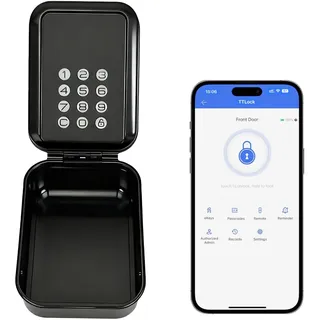 Smart Schlüsseltresor – Bluetooth-Schlosskästchen mit TTLock-APP und 12-stelligen PIN-Code, Wetterfester Schlüsselsafe für Haus, Garage, Wohnung und Ferienunterkunft