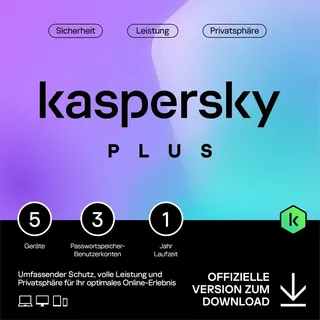 Kaspersky Lab Kaspersky Plus 2025 5 Geräte / 1 Jahr ESD