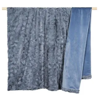 Wohndecke Decke Bardot Kunstpelz Dusty Blue (140x190cm), PAD