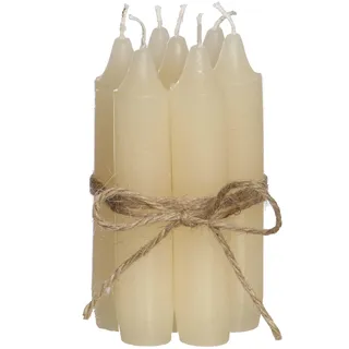 comforder Kerzen Set (7 Stück), 11cm Stabkerzen, einfarbig (Creme) | Skandinavische Tafelkerzen, Paraffin, rußarm, geruchlos, 4+ Std Brenndauer, schmal zulaufendes Ende