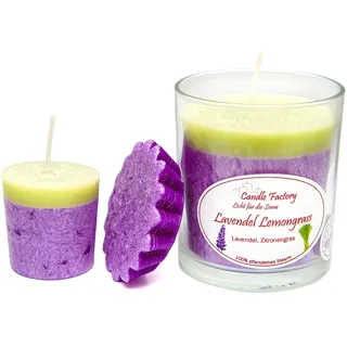 Candle Factory Party Light Duftkerze im Glas Duft: Lavendel Lemongrass