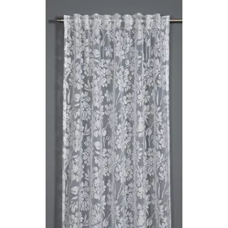 GARDINIA Fertiggardine Floral Schlaufen 135 x 245 cm Weiß