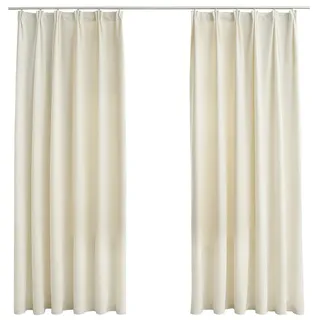 vidaXL Verdunkelungsvorhang Haken 140 x 175 cm Creme 2 Stk.