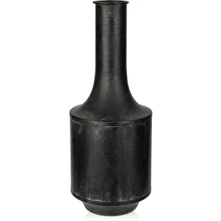 Vasen Groß Vintage Metall Schwarze Blumenvase Rustikale Dekovasen für Blumengesteck, Shabby Chic Vintage Stil Tischvase