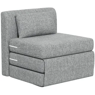 Homcom Schlafsessel 2-in-1 Polyester 75 x 74 x 80 cm Grau mit Kissen