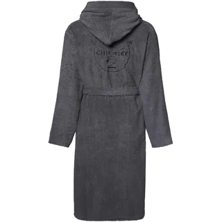 Chiemsee Unisex Bademantel mit Kapuze 100% Baumwolle Gr.S - XXL dunkelblau - M