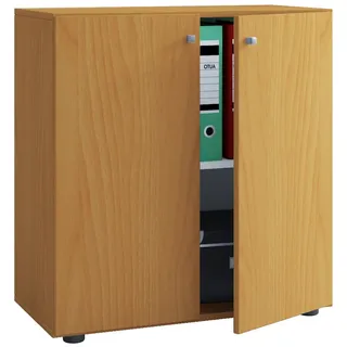 Ebuy24 Lona Universalschrank Büro Kommode niedrig 2 Türen Buche dekor.