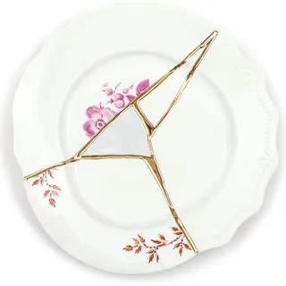 SELETTI Kintsugi Frühstücksteller 21 cm gold/weiß