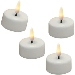 Deluxe Homeart LED Mini Teelichter Mia flackernd mit Batterien D: 3,5cm weiß 4 Stück