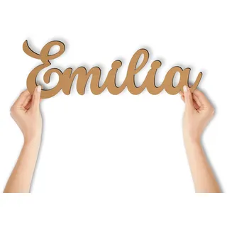 Emilia Name Schriftzug Schild Geschenk Namensschild Türschild Holz Buchstaben Deko Tür Wand