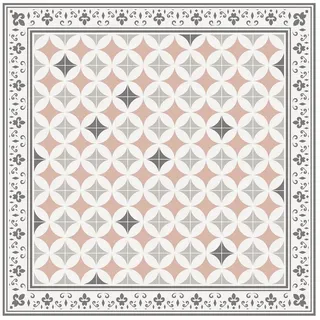 Bilderdepot24 Teppich Vinyl Wohnzimmer Schlafzimmer Flur Küche Fliesen Muster, quadratisch - grau glatt, nass wischbar (Küche, Tierhaare) - Saugroboter & Bodenheizung geeignet grau 160 cm x 160 cm
