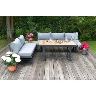 "Largo", 2 in 1: Sonnenliege & Loungeset aus Aluminium, Anthrazit