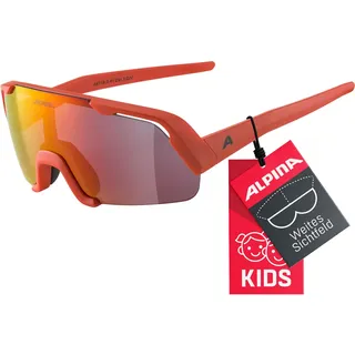 Alpina Rocket Youth - Verspiegelte Sport- & Fahrradbrille 100% UV-Schutz pumpkin-orange matt