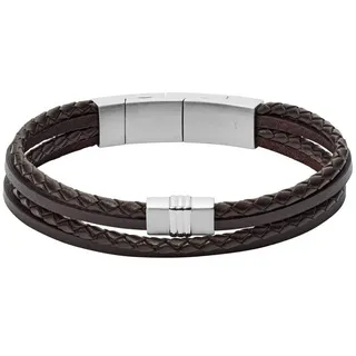 Fossil Herren Armband Leder braun JF02934040 Größe 175-190 mm