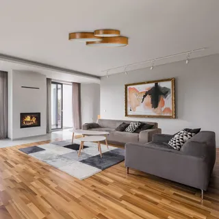 Kanlux Deckenlampe JASMIN aus Holz Ø 375mm E27 2x20W Gold Eiche