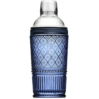 Godinger Cocktail-Shaker, Martini-Shaker, Glas-Cocktail-Shaker – 500 ml, Claro Collection, blau