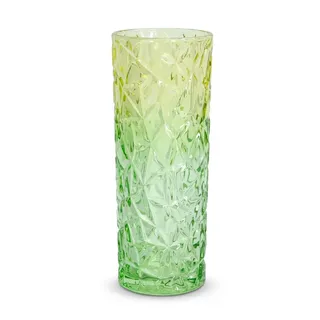 Große grüne Kristallvase in Eisblumen-Form, 30 cm hoch, modernes Vase, verdicktes Design, geeignet für Zuhause, Weihnachtsdekoration, Muttergeschenk (Grün)