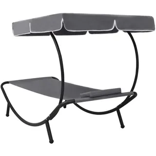 vidaXL Sonnenliege 200 x 90 x 112 cm Grau