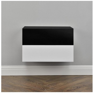 en.casa Wandregal, »Elverum« mit Schublade Nachttisch in verschiedenen Farben schwarz|weiß