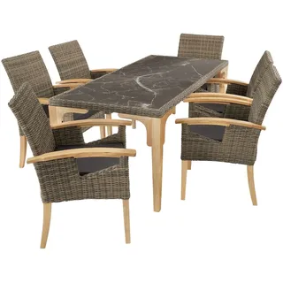 Tectake Foggia Set 7-tlg. Beige