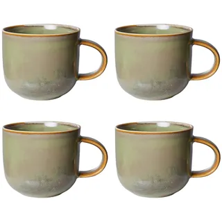 HKliving - Chef Ceramics Becher, 320 ml, moss green (4er-Set)