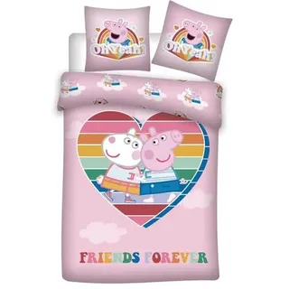 Peppa Pig Kinderbettwäsche Set – Kuscheliger Bettbezug 140x200 cm & Kissenbezug 63x63 cm
