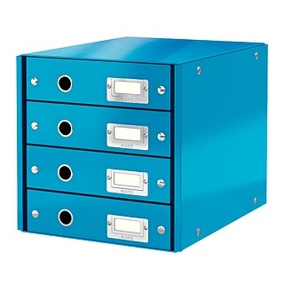 LEITZ Schubladenbox Click & Store  blau DIN A4 mit 4 Schubladen