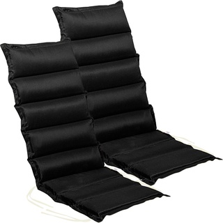 STILISTA® 2er Set Stuhlauflage Hochlehner mit Wendefunktion 120 x 47 x 5 cm Indoor und Outdoor, anthrazit/Creme