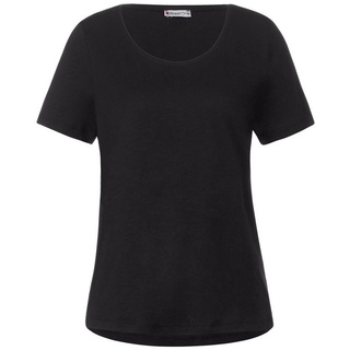 STREET ONE Kurzarmshirt - Basic Damen T-Shirt - Kurzarmshirt einfarbig schwarz 40Schneider Fashion Store