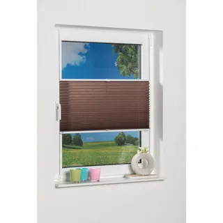 K-HOME Klemmfix-Plissee Palma 30 x 130 cm braun