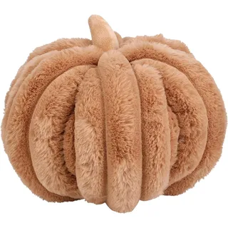Kissen Sofakissen Kürbis Braun Beige Deko Zierkissen Polyester Herbst Ø 24cm