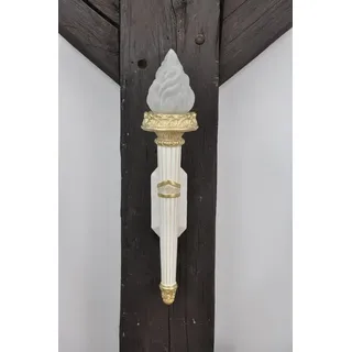 JVmoebel Wandleuchte Klassische Fackel-Wandlampe aus Metall in Antik-Optik, Made in Europa weiß