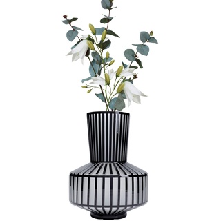 Kare Design Vase Roulette, Schwarz/Weiß, Dekovase, Glasvase, 31 cm (H)