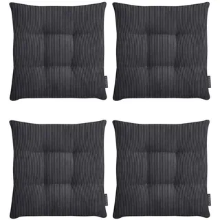 Magma Heimtexx Stuhlkissen, Anthrazit, Textil, Gestreift, Füllung: Polyester, Quadratisch, 35x5x35 cm, Wohntextilien, Kissen, Sitzkissen