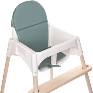 aMami Kissen Kompatibel für Hochstuhl Antilop, Kinder Sitzkissen Handmade, Kopfkissen mit Füllung, Stuhlkissen, Kleinkind-Einsatz, schwammgefülltes Kissen, Wasserfest antiallergisch, Grün, Salbei
