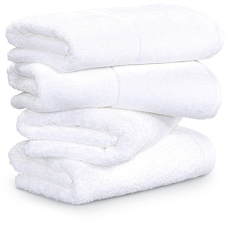 Möve Handtuchset Premium-Set Handtücher - 4X 50x100 cm, 100% Baumwolle, weiß