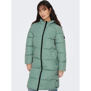 ONLY Steppmantel ONLAMANDA LONG PUFFER COAT mit Kapuze grün S (36)