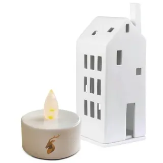 Räder Design Teelichthalter Lichthaus Große Tür (Set, 2 teilig), mit LED Teelicht weiß 7,5 cm x 16 cm