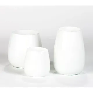 Pisano Vase H24 D25 Mittel Weiß