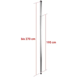 WITEN&NOCK Duschprofil mit Deckenstabilisator, Walk‐In‐Duschwand & Eck‐Drehfalttür silberfarben