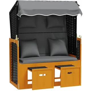 Maison Exclusive - Strandkorb Mit Kissen Poly Rattan Massivholz S