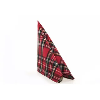 texpot 12 Stück Servietten 40 x 40 cm Schottenkaro rot Tartan kariert 100% Polyester