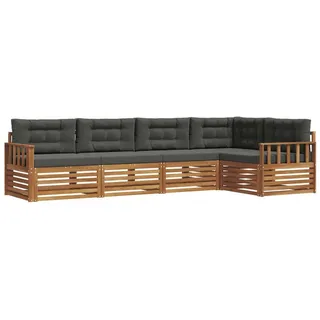vidaXL Outdoor-Sofagarnitur 5-tlg. Natur/Anthrazit