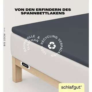 schlafgut Easy Spannbettlaken für Topper Jersey Elasthan 90 x 190 - 100 x 220 cm gray deep