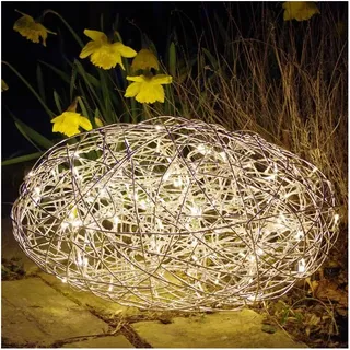 Led-3d-stein 'galax Stone', Silber, Alu, 30x55 Cm