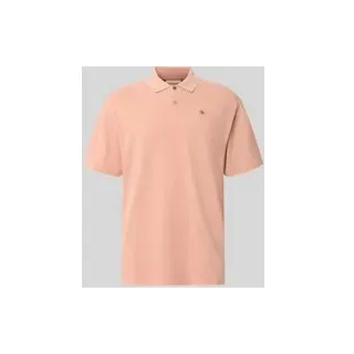 Relaxed Fit Poloshirt mit Logo-Stitching, Altrosa, S