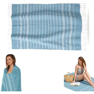 Hamamtuch Groß 100x200, Saunatuch Hamamtuch Sauna für Männer Frauen | Damen Herren Fitness Gym Sport Yoga Handtuch, Saunahandtuch Baumwolle für Schwimmbad Strand Camping Sauna(Blau)