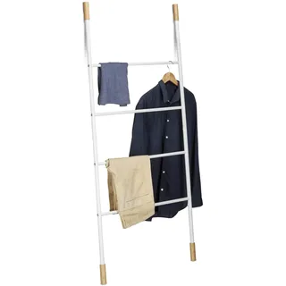 Relaxdays Handtuchleiter Metall 150 x 70 x 2 cm Weiß
