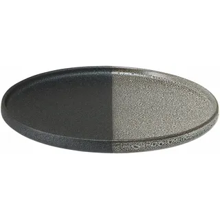Maxwell & Williams AX0562 Teller rund - 21 cm Durchmesser, hoher Rand - Umi - Reaktivglasur grau-schwarz, Geschenkbox